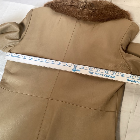 Penny Lane Vintage 70s Leather and Fur Women’s Coat Size Small - Picture 12 of 16